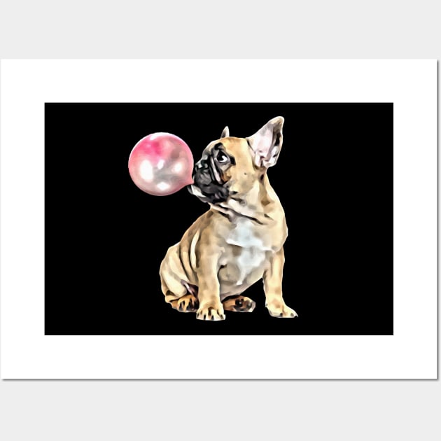 French bulldog bubble gum Wall Art by Collagedream